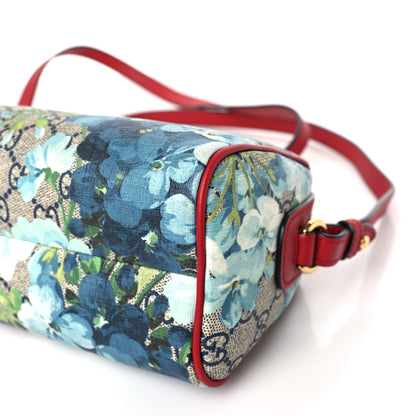 Gucci GG Supreme Monogram Blooms Mini Boston Navy Blue Hibiscus 9 of 9