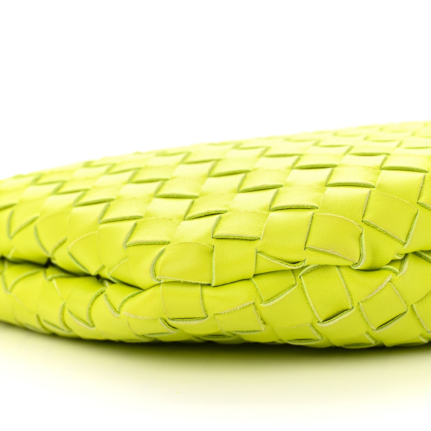 Nappa Intrecciato Small Turn Pouch Acid Kiwi