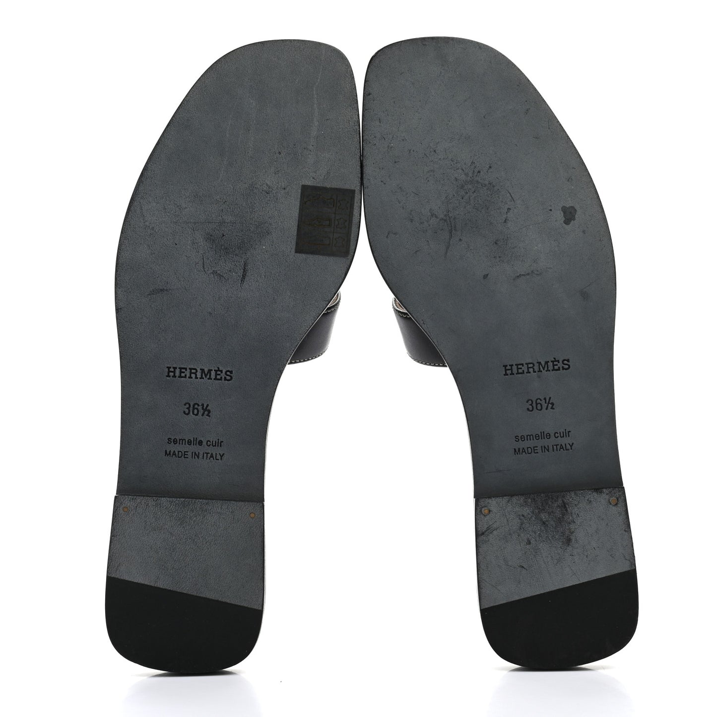Box Calfskin Oran Sandals 36.5 Black