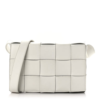 Bottega Veneta Lambskin Maxi Intrecciato Cassette Crossbody Bag White 1 of 8