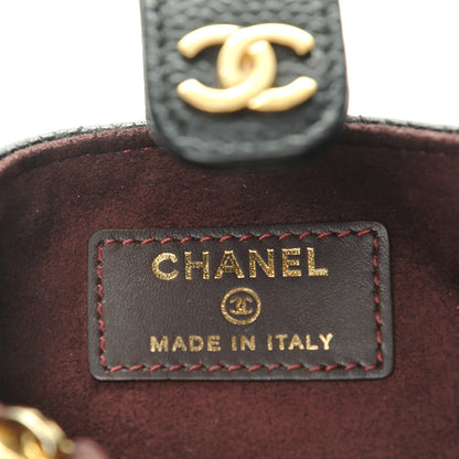 Chanel Caviar Quilted Mini Phone Holder Clutch Black 6 of 7