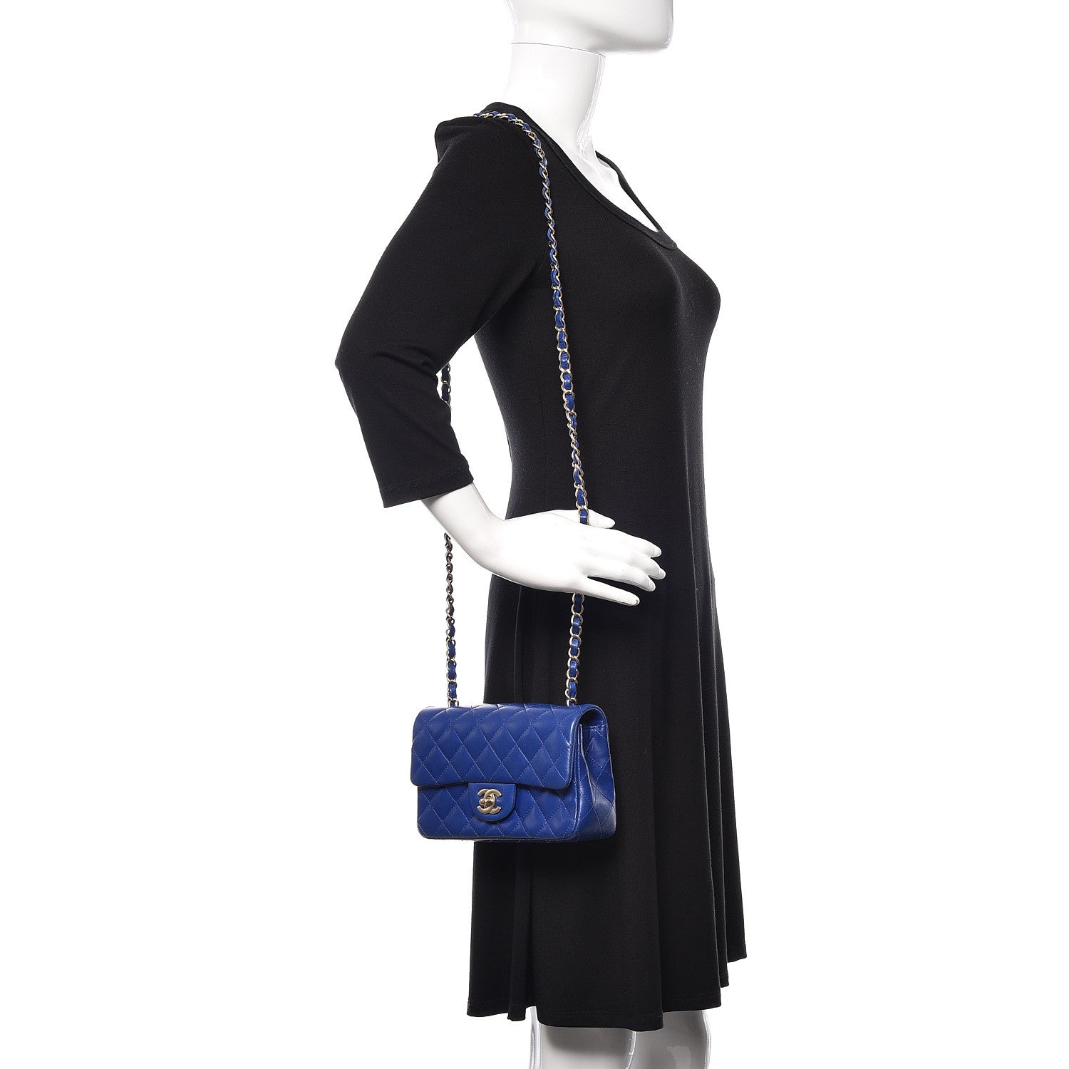 Chanel Lambskin Quilted Mini Rectangular Flap Royal Blue 2 of 17