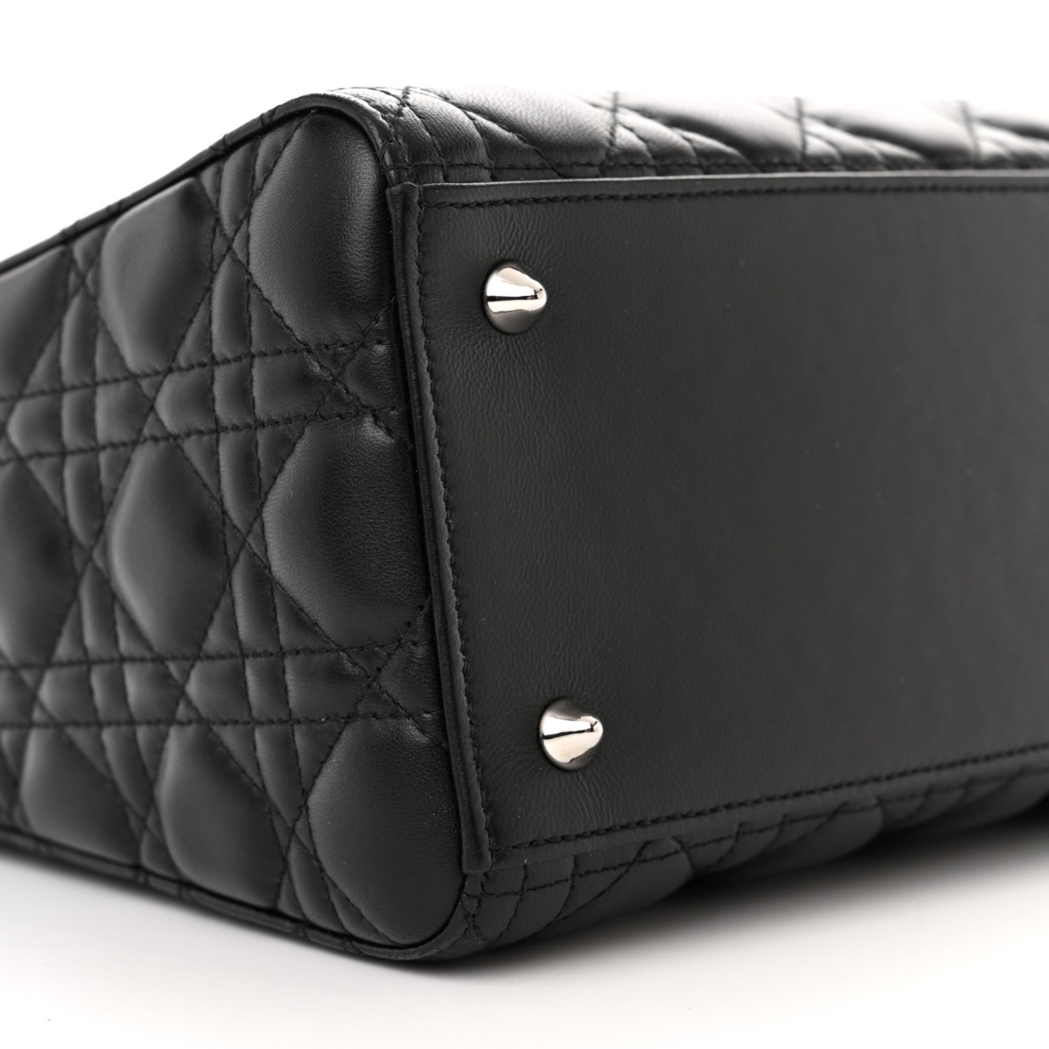 Christian Dior Lambskin Cannage Medium Lady Dior Black 8 of 10