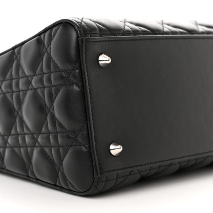 Christian Dior Lambskin Cannage Medium Lady Dior Black 8 of 10