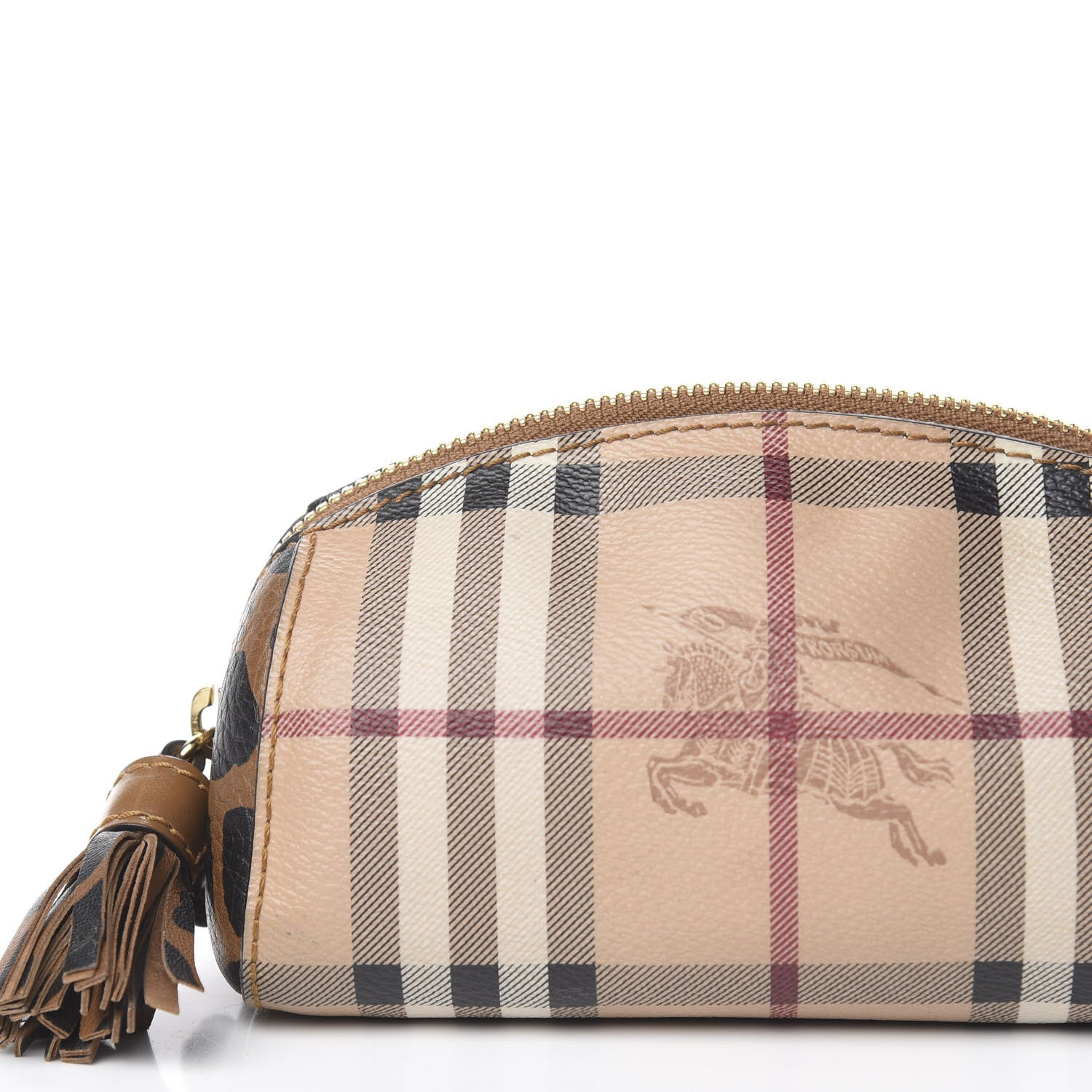 Burberry Haymarket Check Small Evelyn Cosmetic Pouch Natural 9 of 12