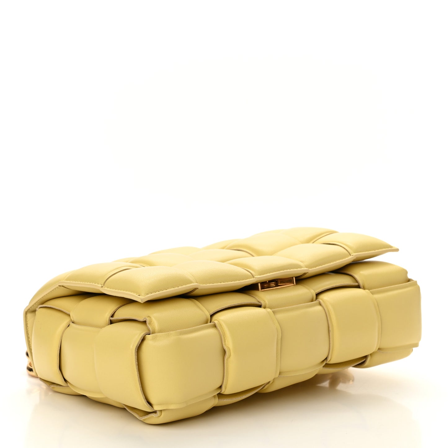 Lambskin Maxi Intreccio Padded Chain Cassette Crossbody Bag Corn
