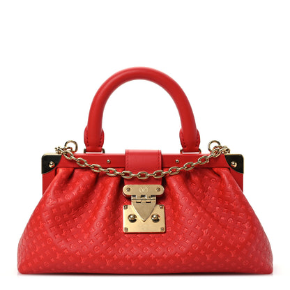 Louis Vuitton Calfskin Nanogram Embossed Clutch Red 1 of 11