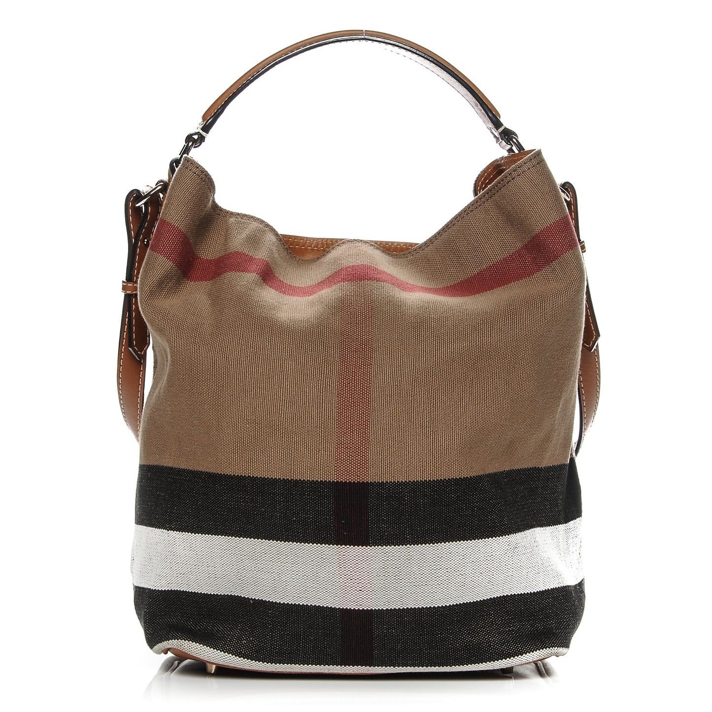 Canvas Mega Check Medium Ashby Hobo Saddle Brown