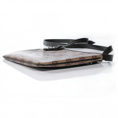 Gucci Crystal Monogram Flat Messenger Bag Beige Dark Brown 7 of 7