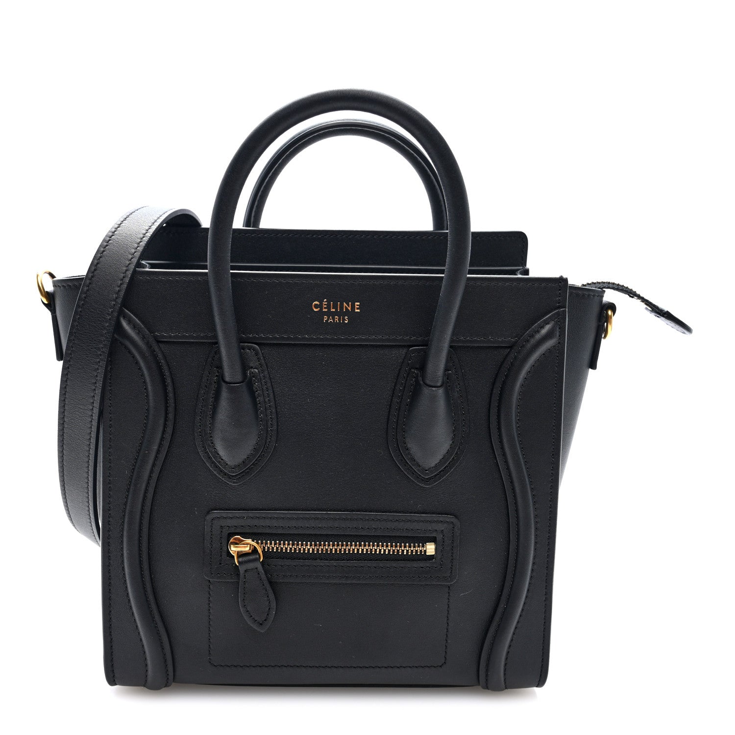 Celine Smooth Calfskin Nano Luggage Black 1 of 10