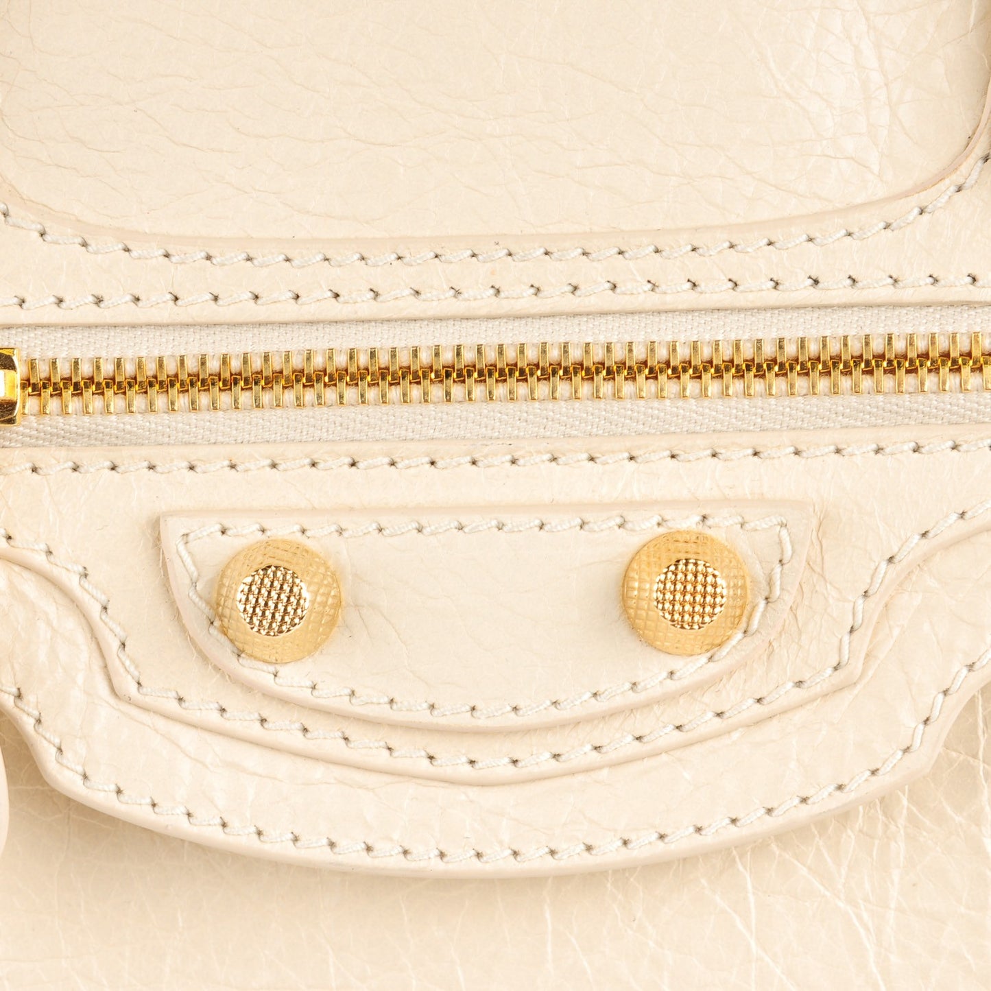 Agneau Giant 12 Gold Hardware Zip Traveler Backpack Blanc Creme Light Craie