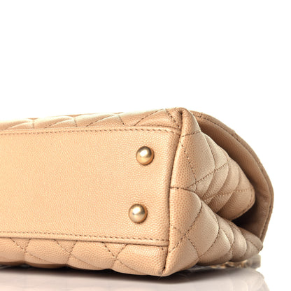 Chanel Caviar Lizard Embossed Quilted Mini Coco Handle Flap Beige 10 of 10
