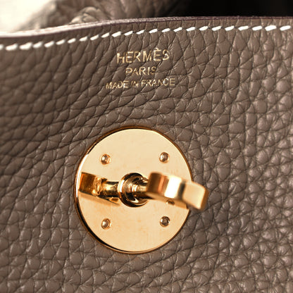 Hermes Taurillon Clemence Lindy 26 Etoupe 6 of 14