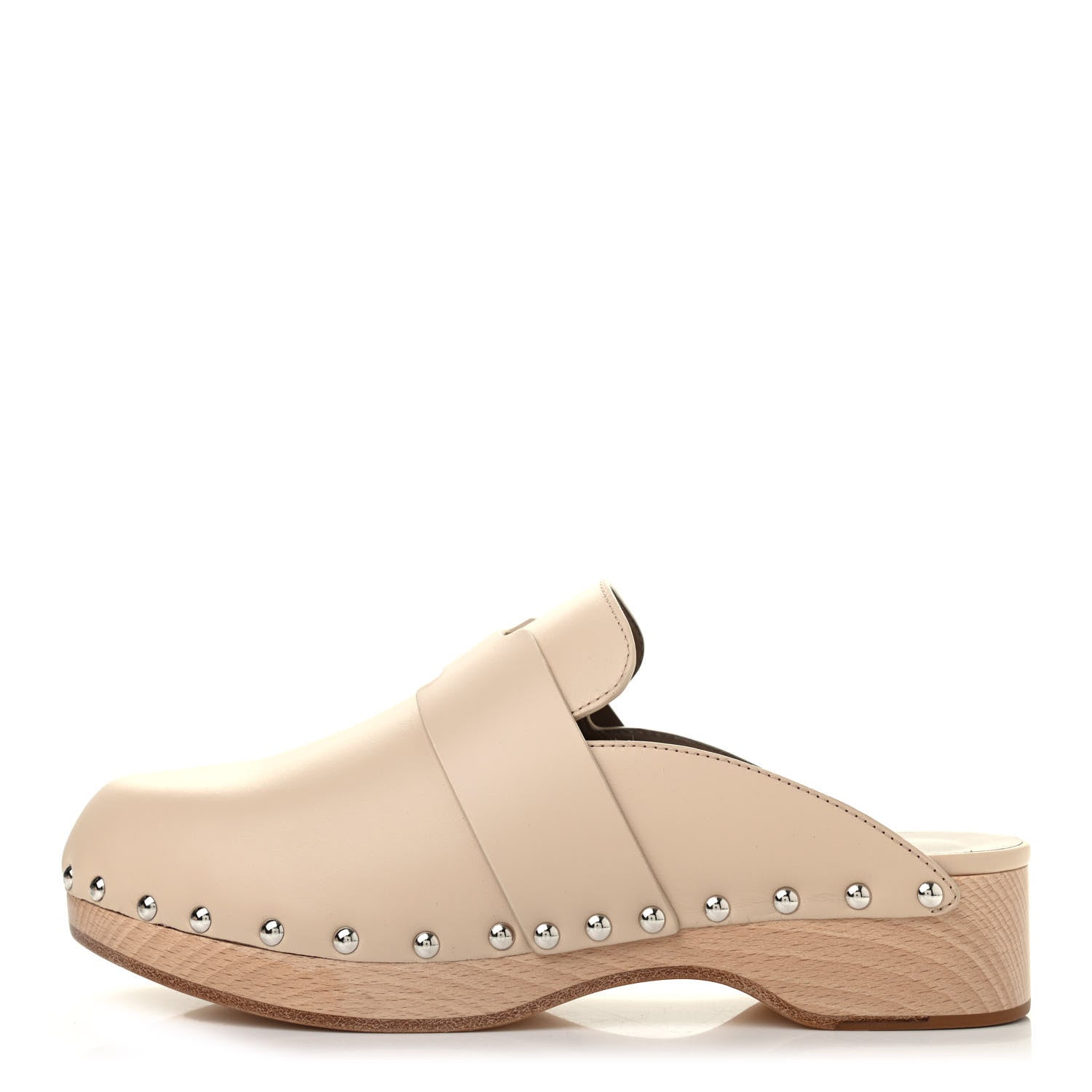 Hermes Calfskin Calya Mules 38 Hetre 1 of 8