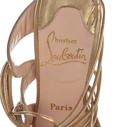 Christian Louboutin Metallic Nappa Frescobaldi Strappy Slide Sandals 36 Gold 9 of 9