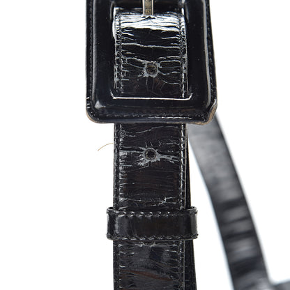 Chanel Patent Chevron Quilted Belt Bag 80 32 Black 24 of 24