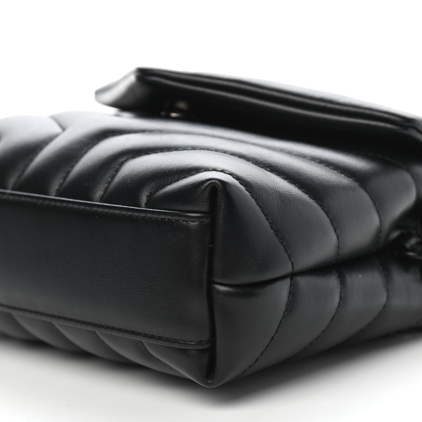 Calfskin Y Quilted Monogram Toy Loulou Crossbody Bag Black