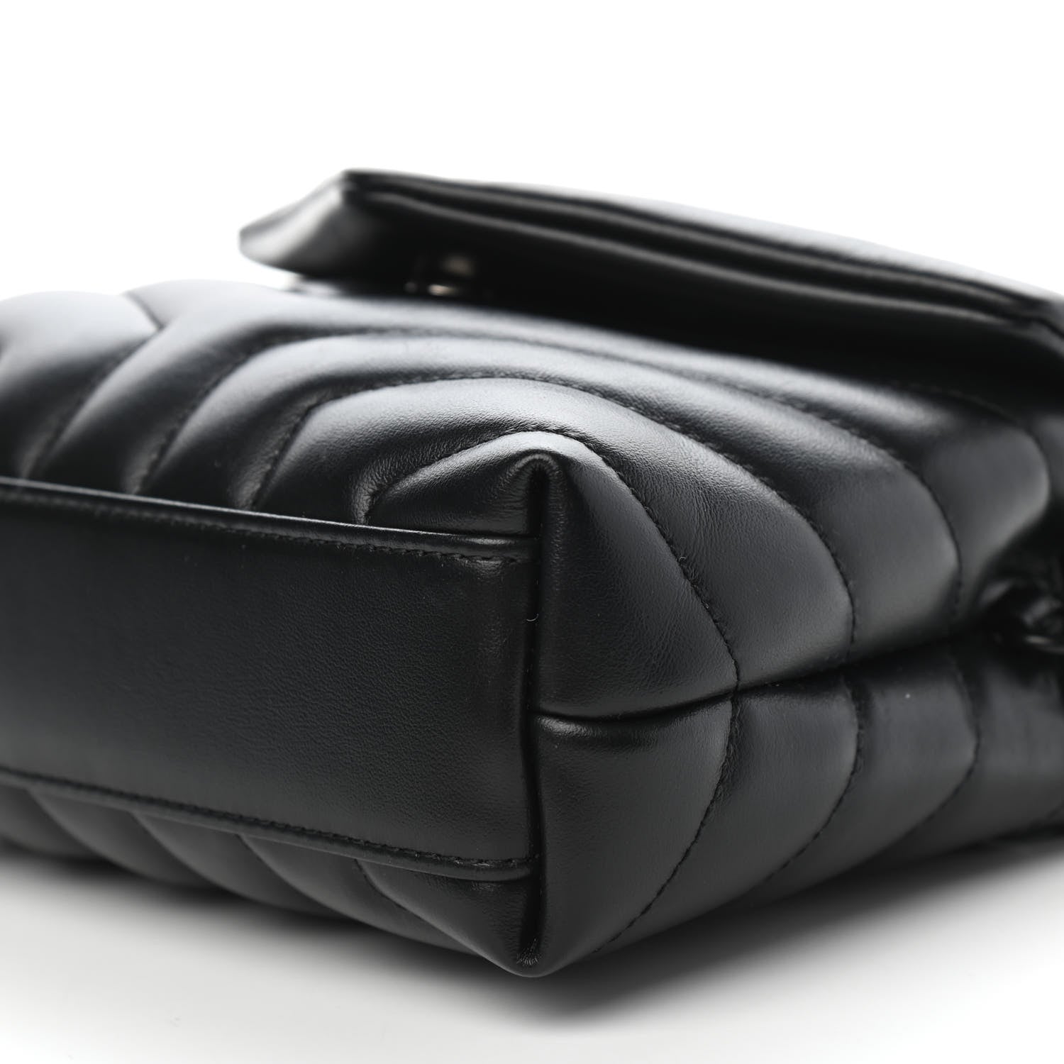 Saint Laurent Calfskin Y Quilted Monogram Toy Loulou Crossbody Bag Black 9 of 11