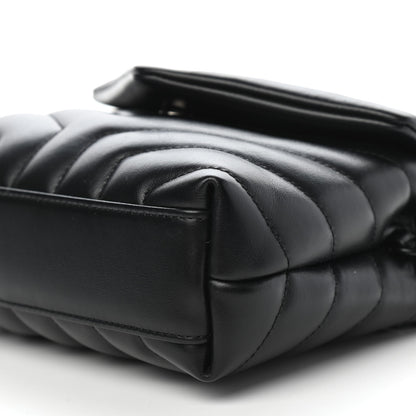 Saint Laurent Calfskin Y Quilted Monogram Toy Loulou Crossbody Bag Black 9 of 11