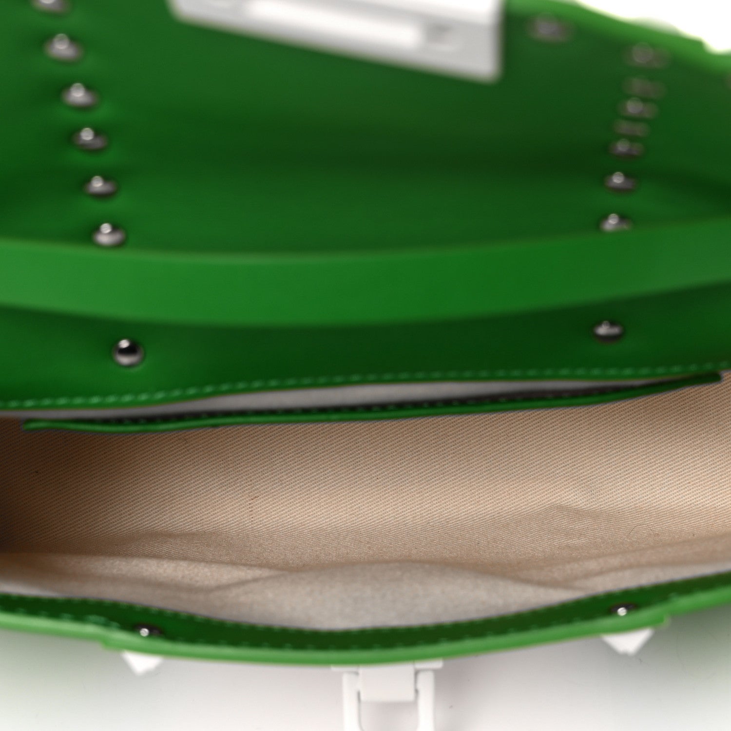 Valentino Garavani Vitello Colorblock Medium Free Rockstud Flip Lock Crossbody Bag Peppermint White 4 of 7