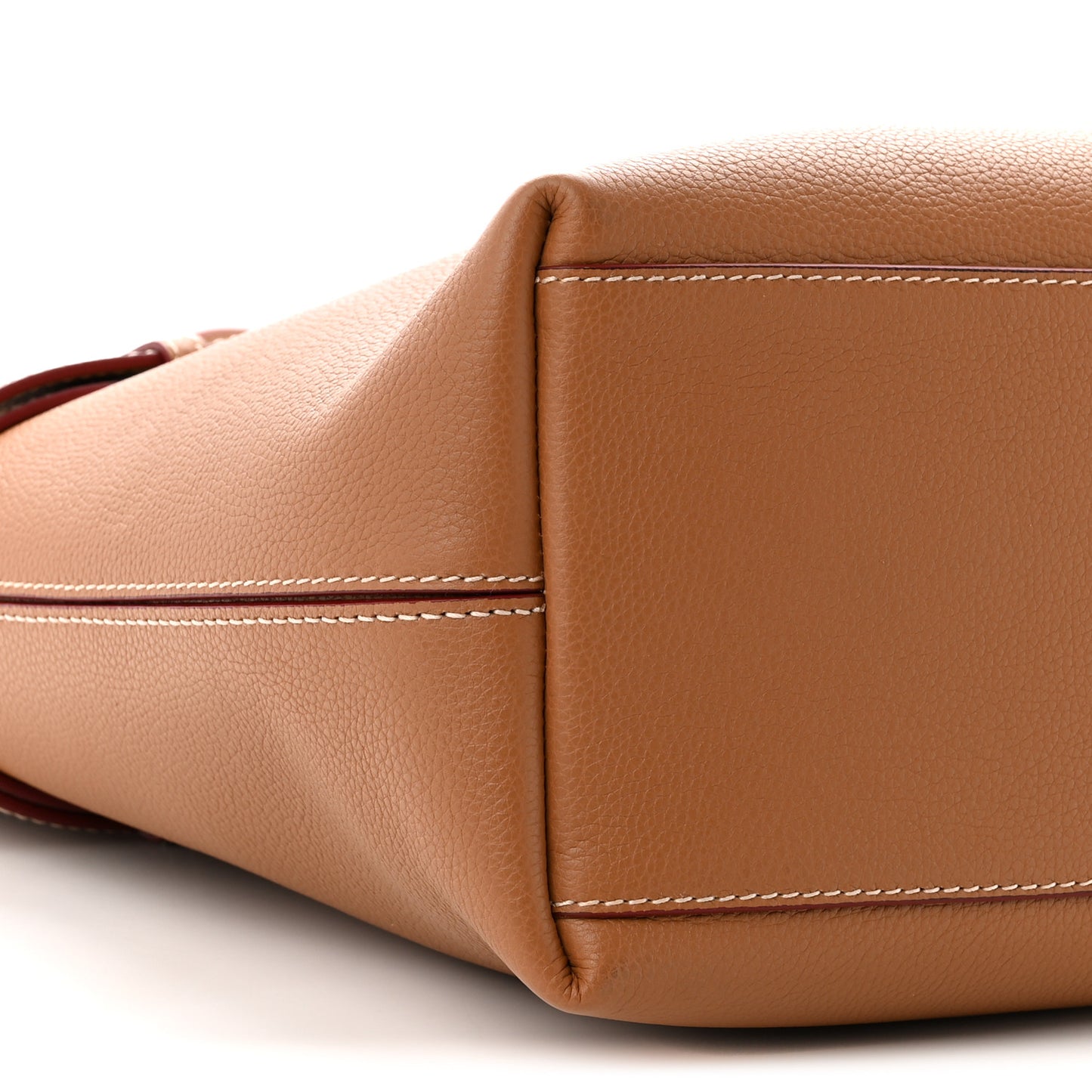 Grained Calfskin Large T-Bar Sling Tote  Tan