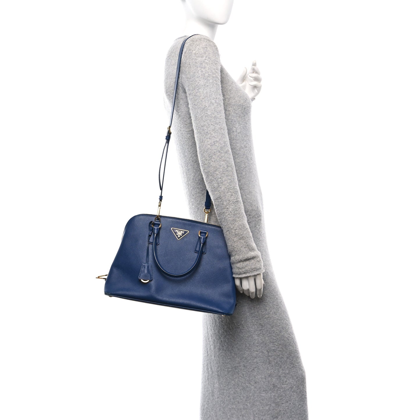 Saffiano Lux Medium Promenade Tote Bluette
