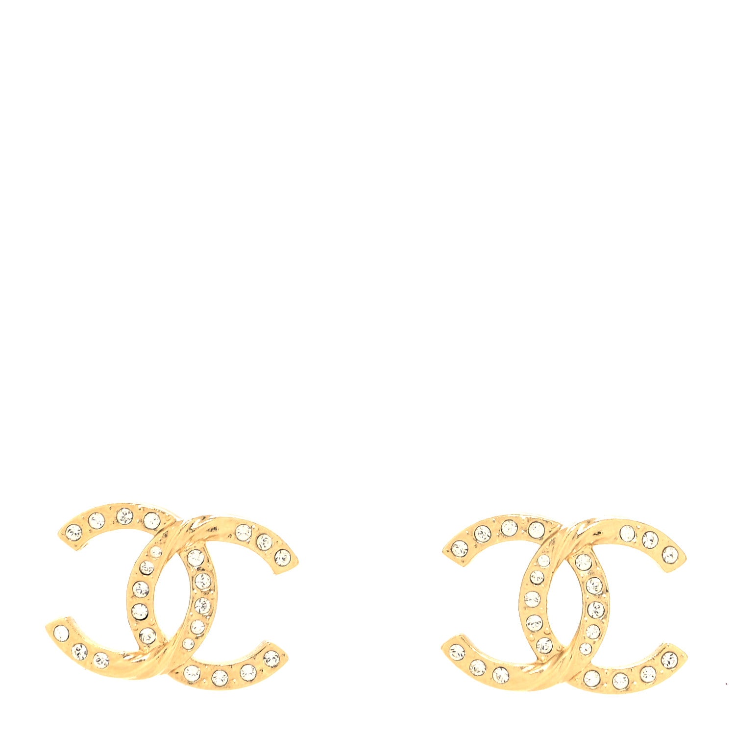 Chanel Crystal Twist CC Earrings Gold 1 of 4