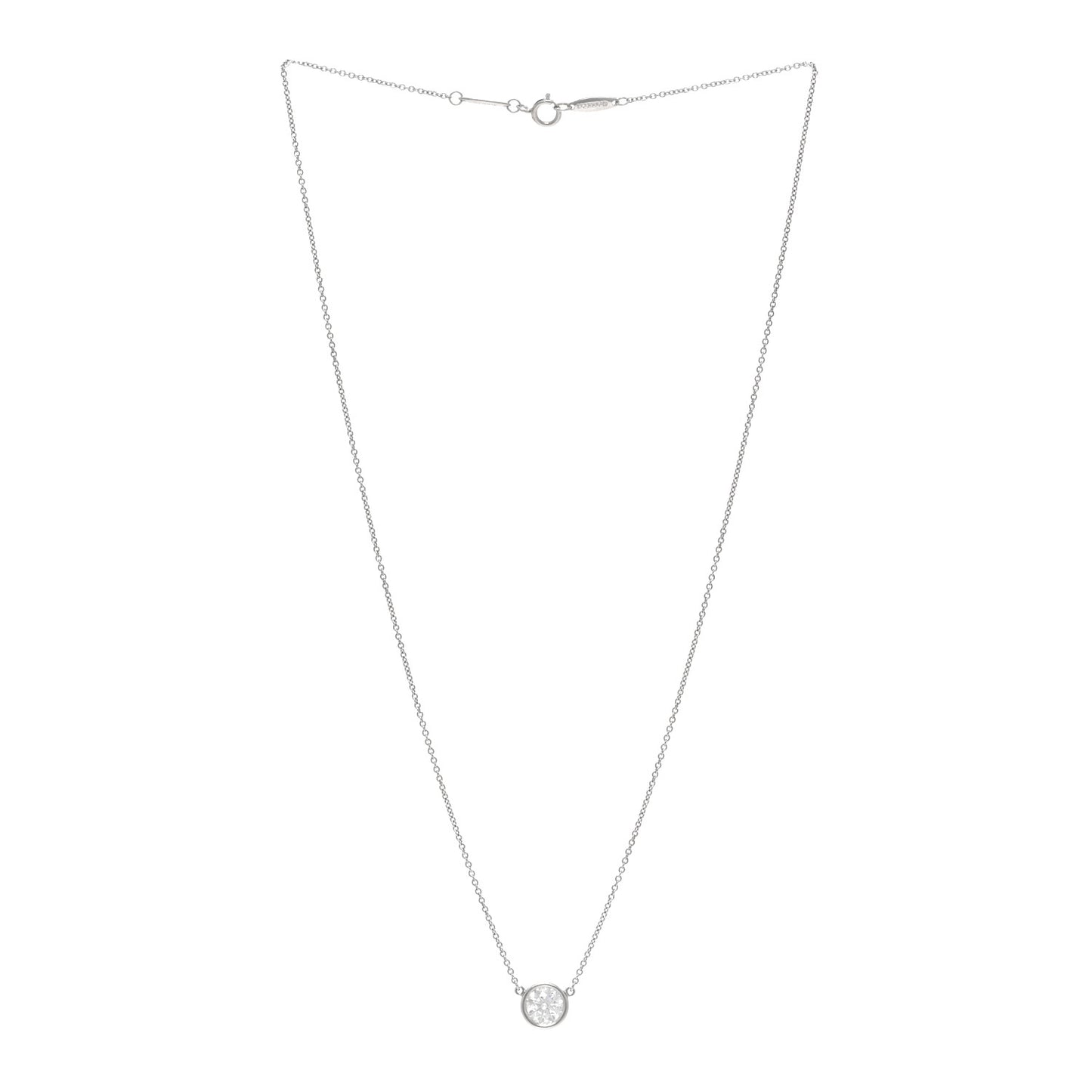 Platinum Diamond .82ct Elsa Peretti Diamonds by the Yard Pendant Necklace
