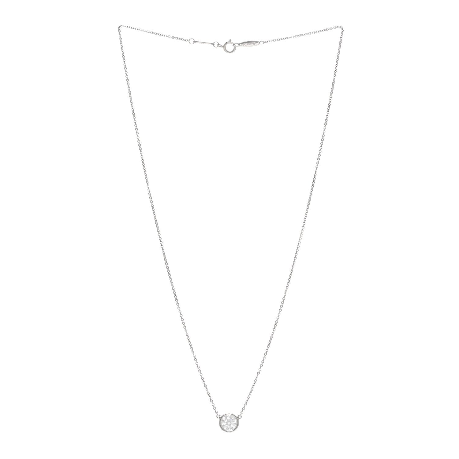 Tiffany Platinum Diamond .82ct Elsa Peretti Diamonds by the Yard Pendant Necklace 3 of 5
