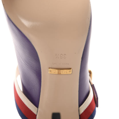 Gucci Malaga Kid Sylvie High Heel Pumps 36.5 Shine Purple 7 of 10