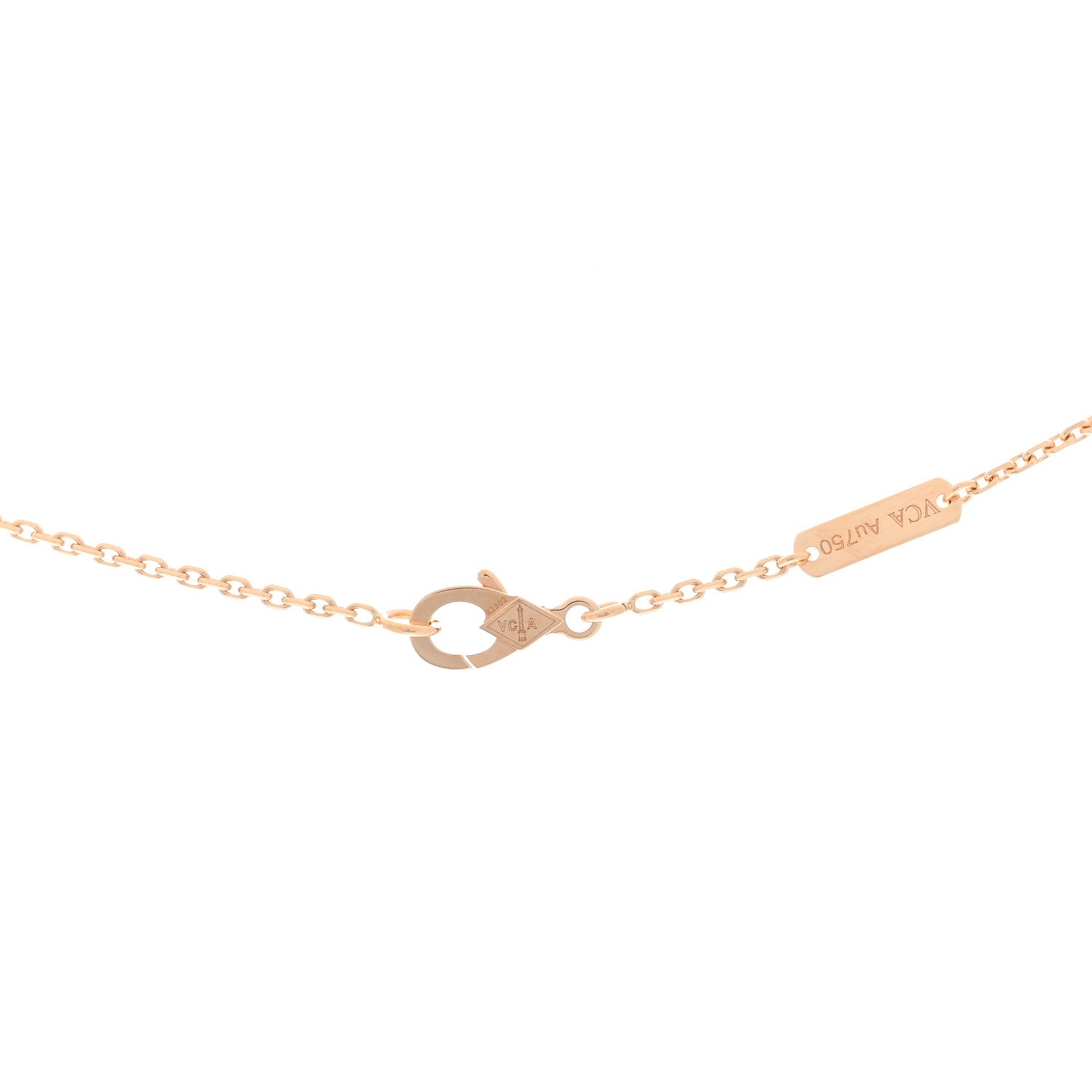 Van Cleef & Arpels 18K Rose Gold Gray Mother of Pearl Vintage Alhambra Pendant Necklace 3 of 4