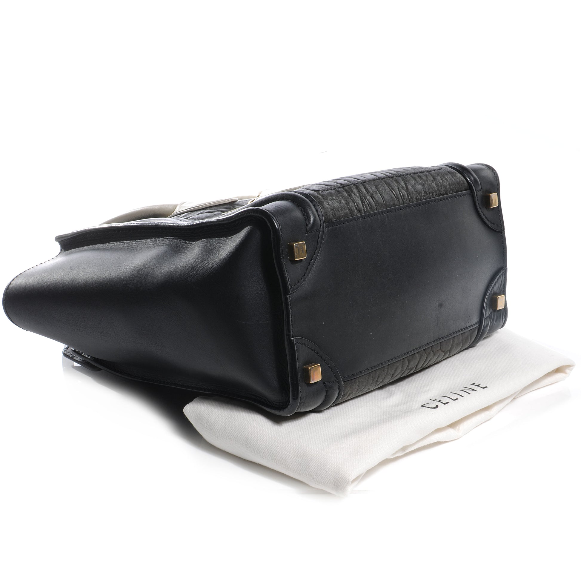 Celine Smooth Calfskin Shrunken Lambskin Micro Tri-Color Luggage Black 4 of 8