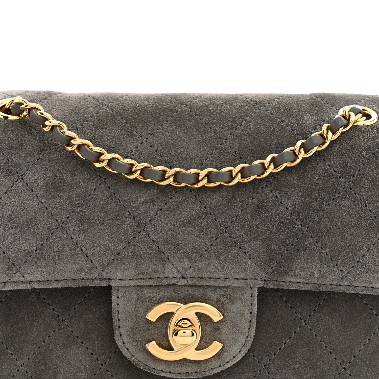 Chanel Suede Calfskin Mini Souplissimo Flap Dark Grey 8 of 11