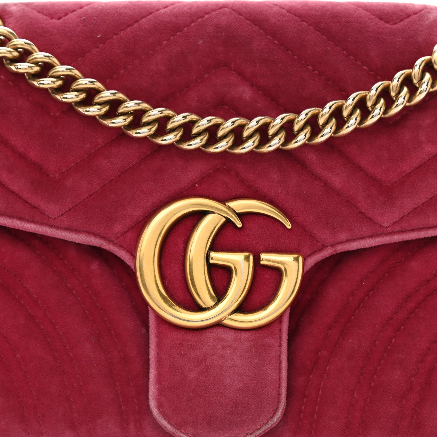 Gucci Velvet Matelasse Small GG Marmont Shoulder Bag Light Raspberry Rose 8 of 11