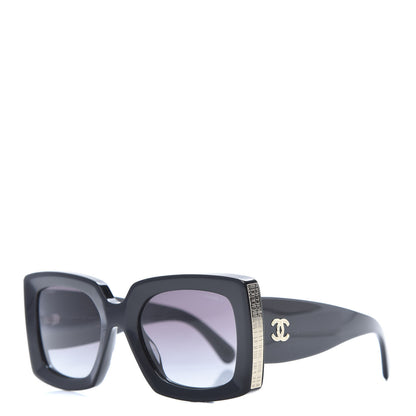 Chanel Acetate Rectangle Sunglasses 5435 Black 1 of 8