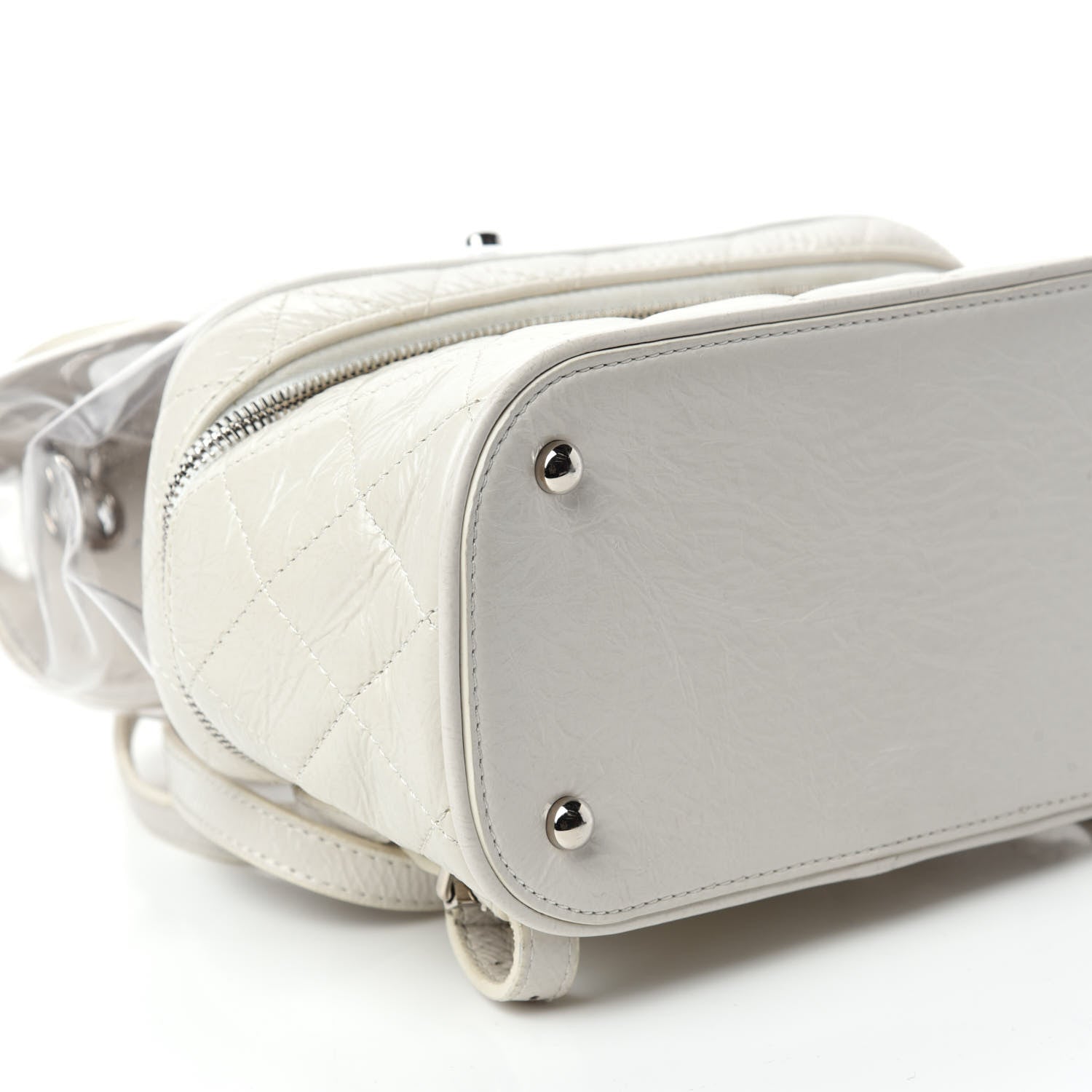 Chanel Crumpled Calfskin PVC Quilted Backpack White 5 of 10