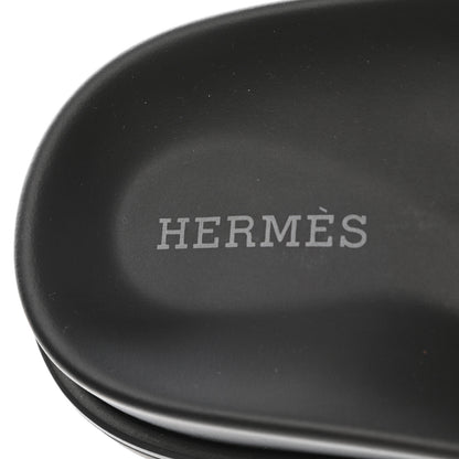 Hermes Calfskin Womens Chypre Sandals 37.5 Black 6 of 8
