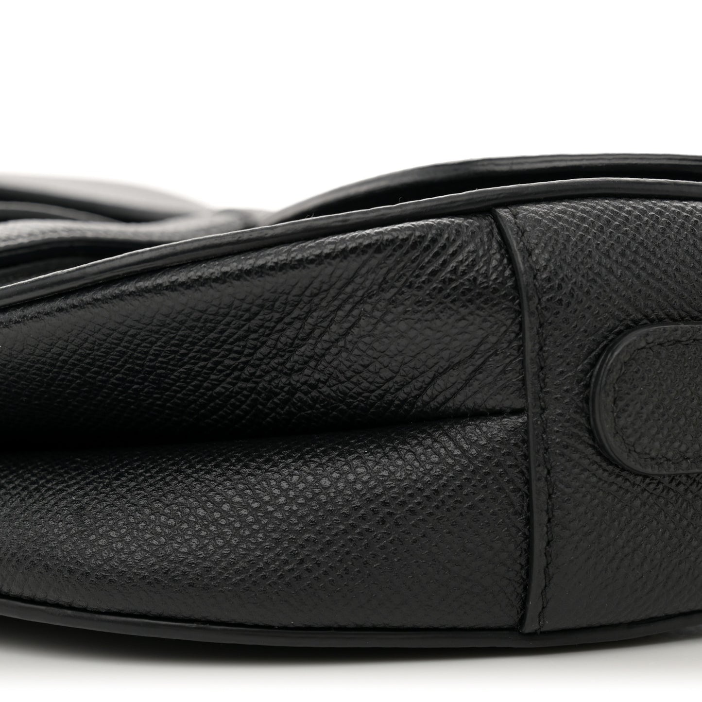 Grained Calfskin Saddle Bag Black