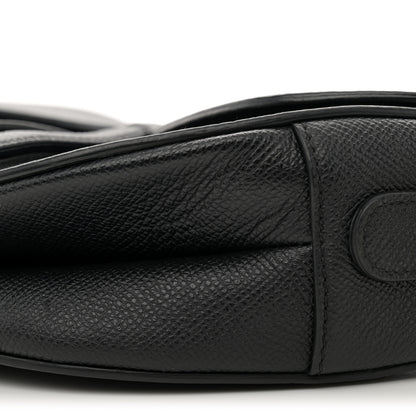 Christian Dior Grained Calfskin Saddle Bag Black 12 of 14