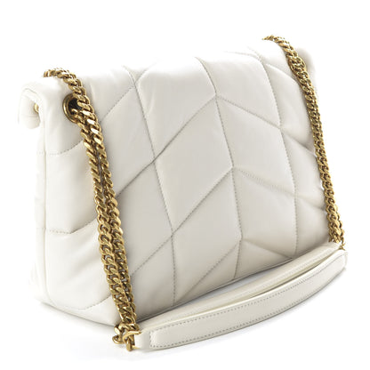 Saint Laurent Lambskin Quilted Small Loulou Puffer Monogram Chain Satchel Crema Soft 3 of 8