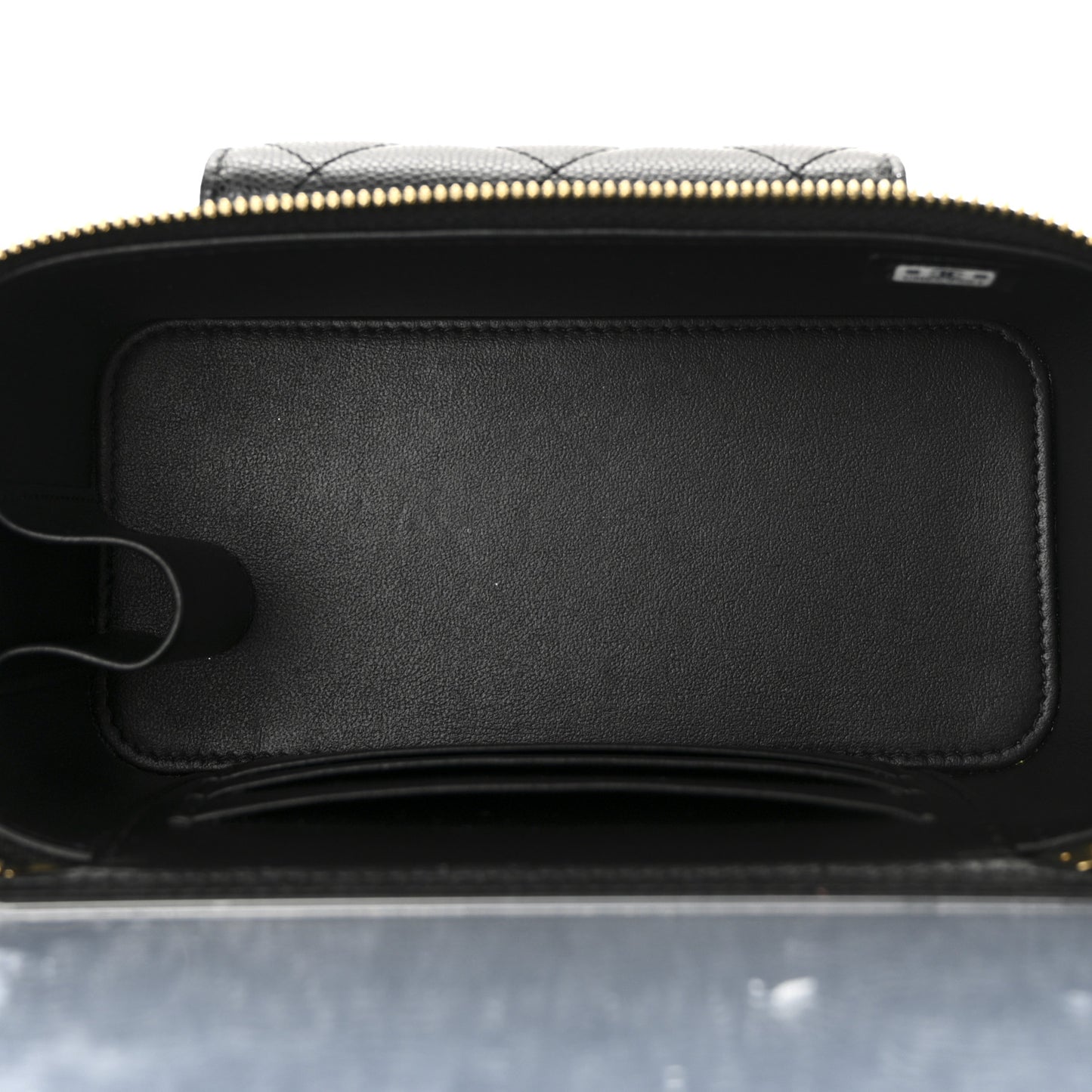 Caviar Quilted Polly Pocket East West Top Vanity With Chain Black