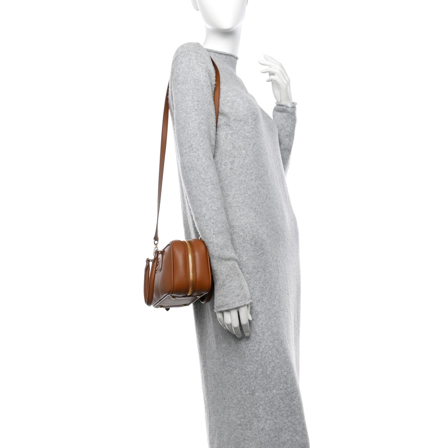 Calfskin Large Arcadie Top Handle Bag Cognac