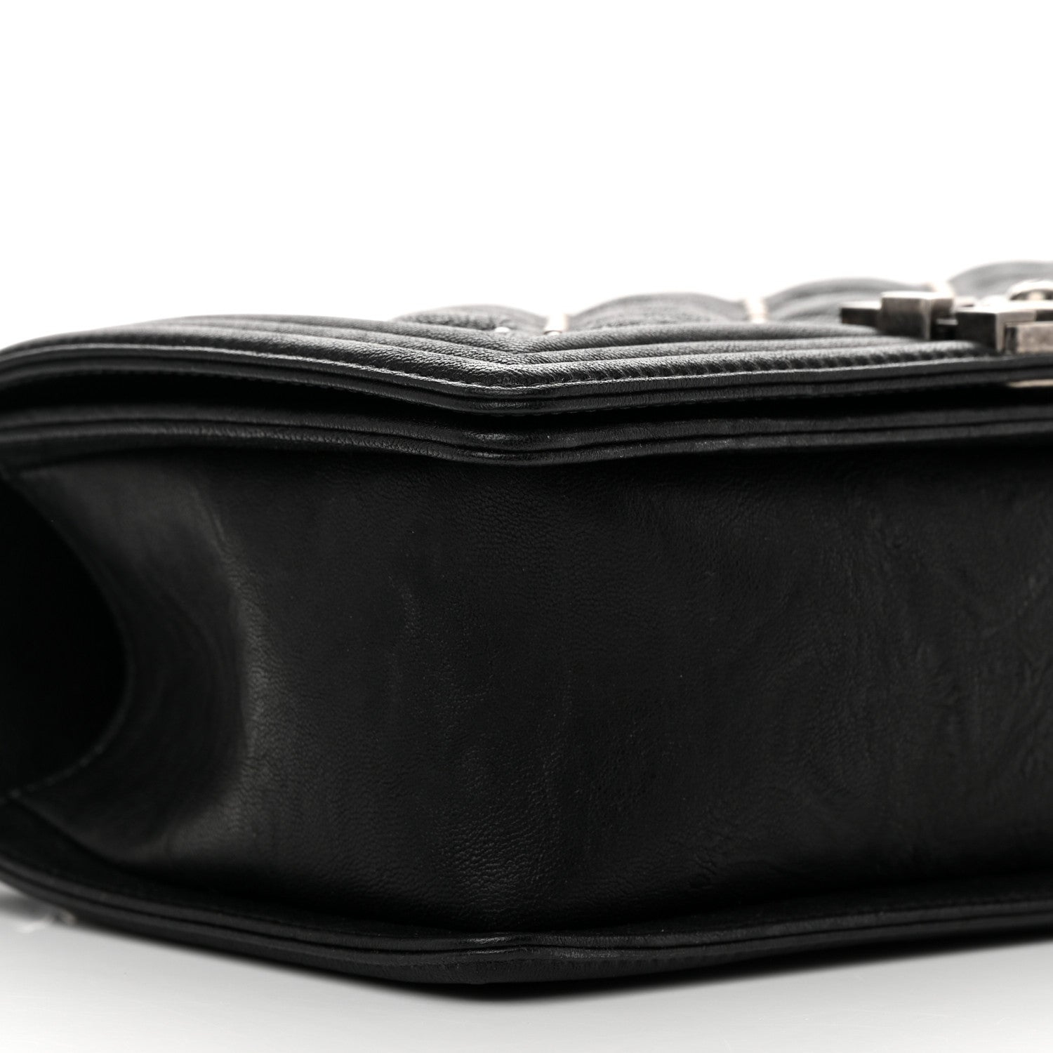 Chanel Crumpled Lambskin New Medium Studded Boy Flap Black 9 of 12