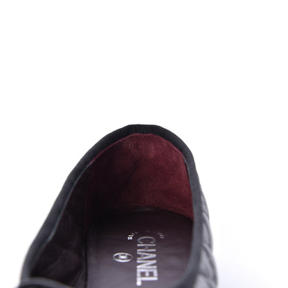 Chanel Aged Calfskin Quilted Cap Toe Ballerina Flats 39.5 Black 13 of 15