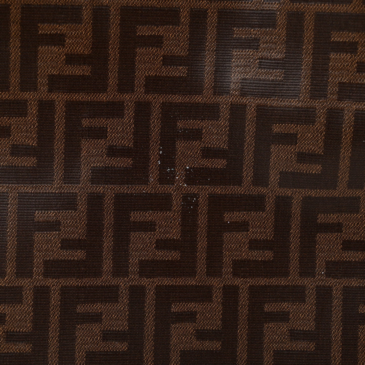 Glazed Fabric Vitello Century Plexiglass FF 1974 Stamp Patch Medium Runaway Shopper Tote Mogano Panna Black