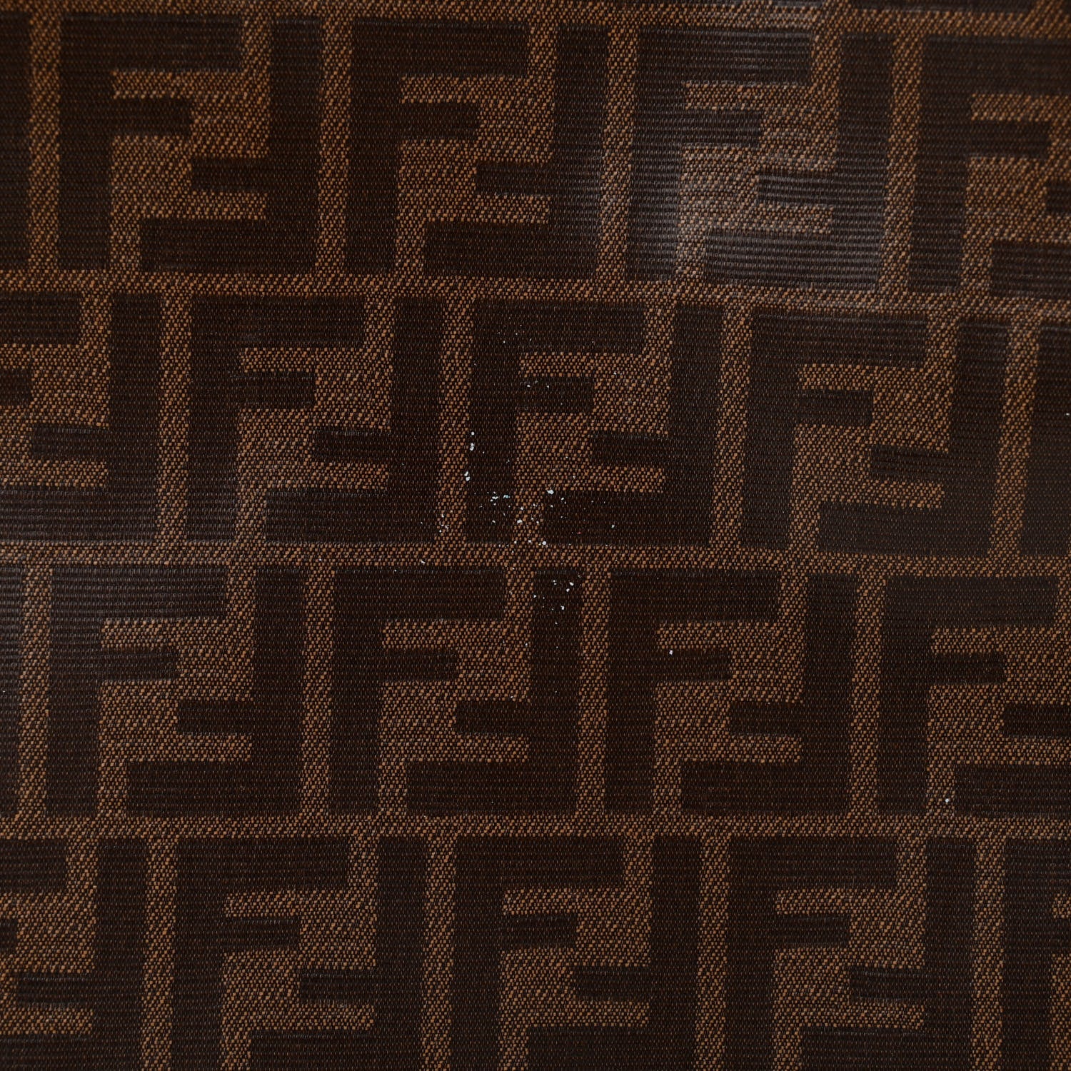 Fendi Glazed Fabric Vitello Century Plexiglass FF 1974 Stamp Patch Medium Runaway Shopper Tote Mogano Panna Black 12 of 12