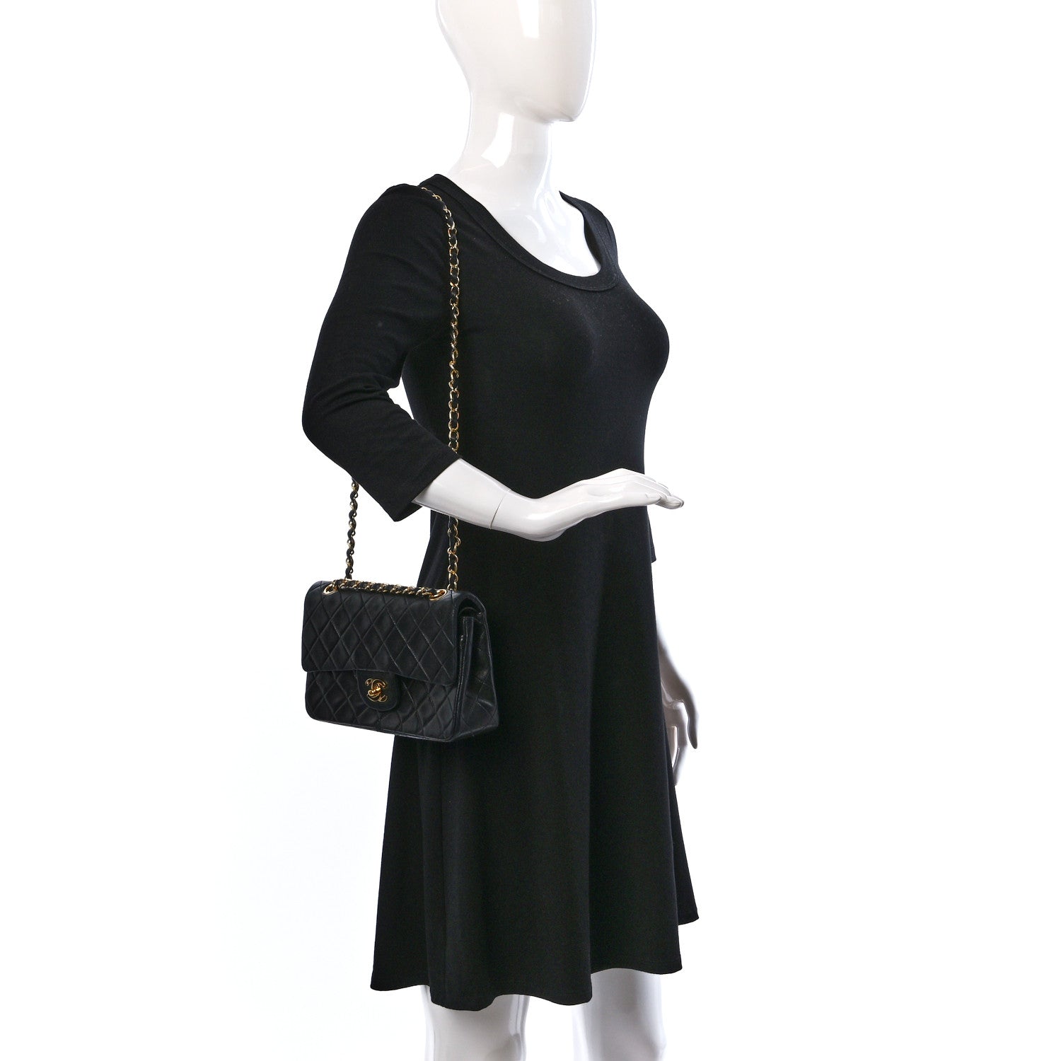 Chanel Lambskin Quilted Small Double Flap Black 2 of 13