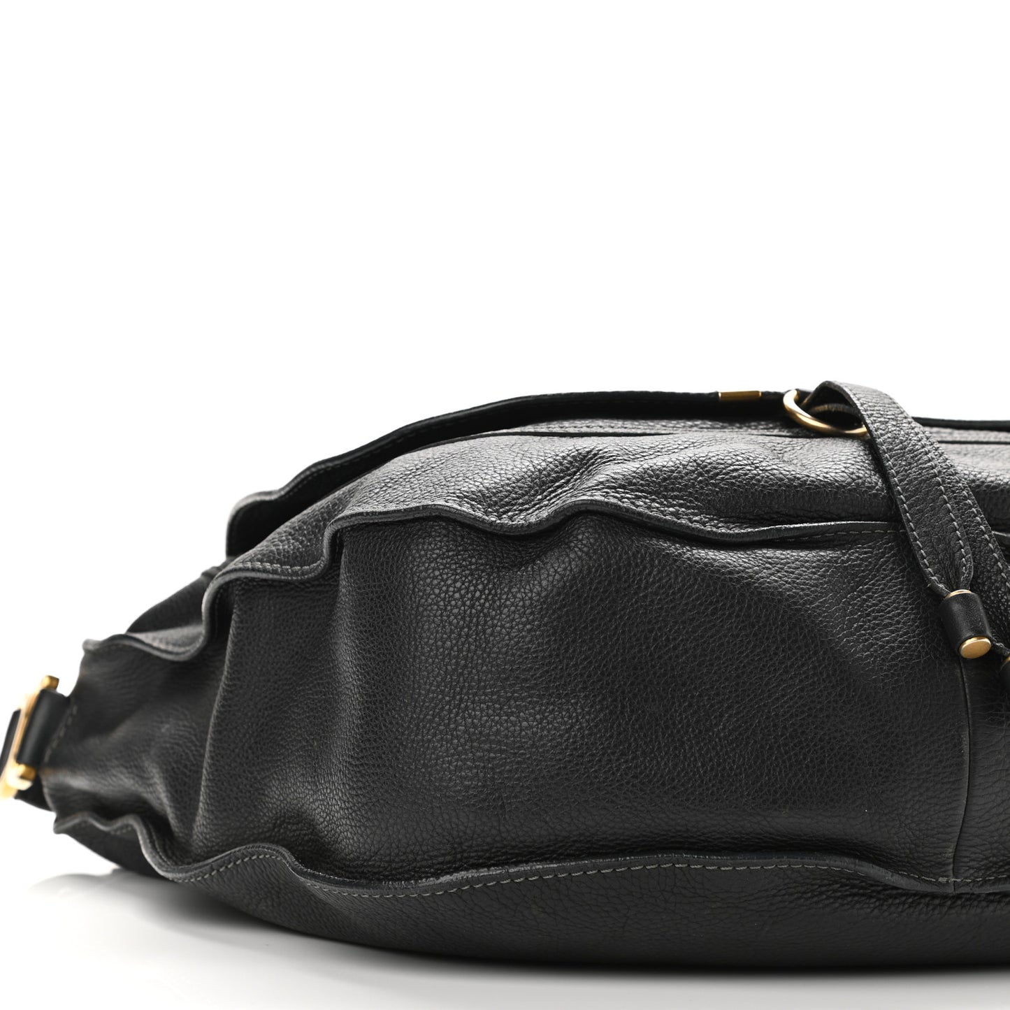 Calfskin Large Marcie Satchel Black