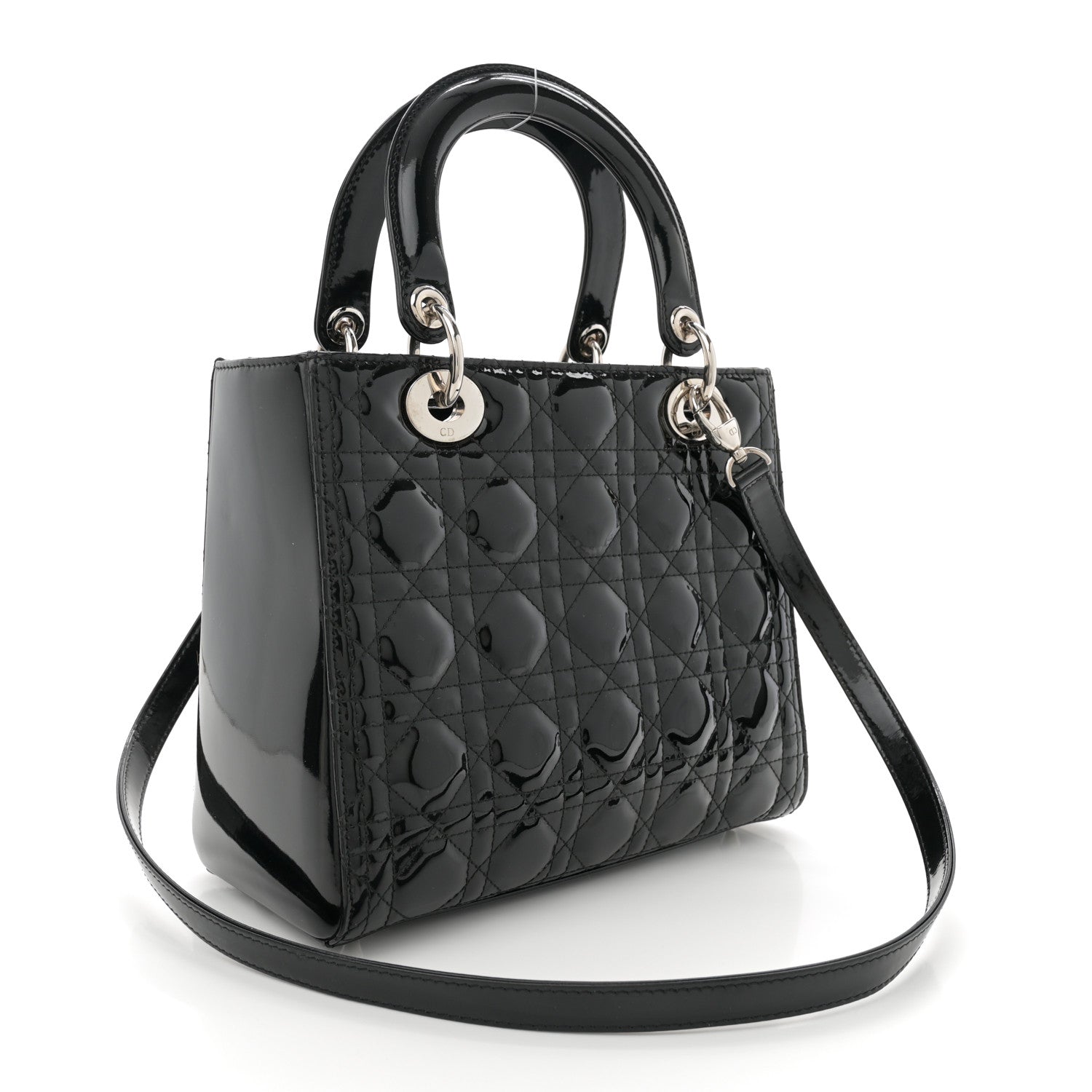 Christian Dior Patent Cannage Medium Lady Dior Black 3 of 11