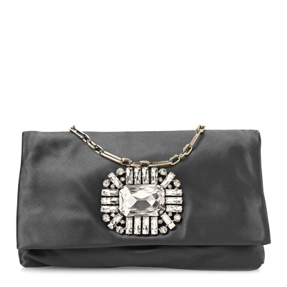 Jimmy Choo Satin Crystal Titania Clutch Blue 1 of 12
